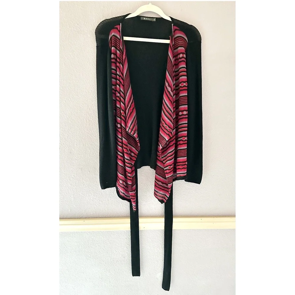 SOL Open Front Waterfall Cardigan Nordic‎ Belted Baby Alpaca Silk Size Medium